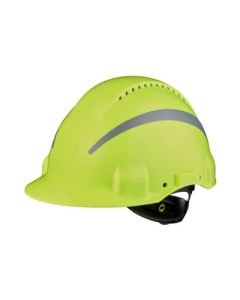 Casque Peltor avec bandeau en plastique et bandes réfléchissantes vert fluo